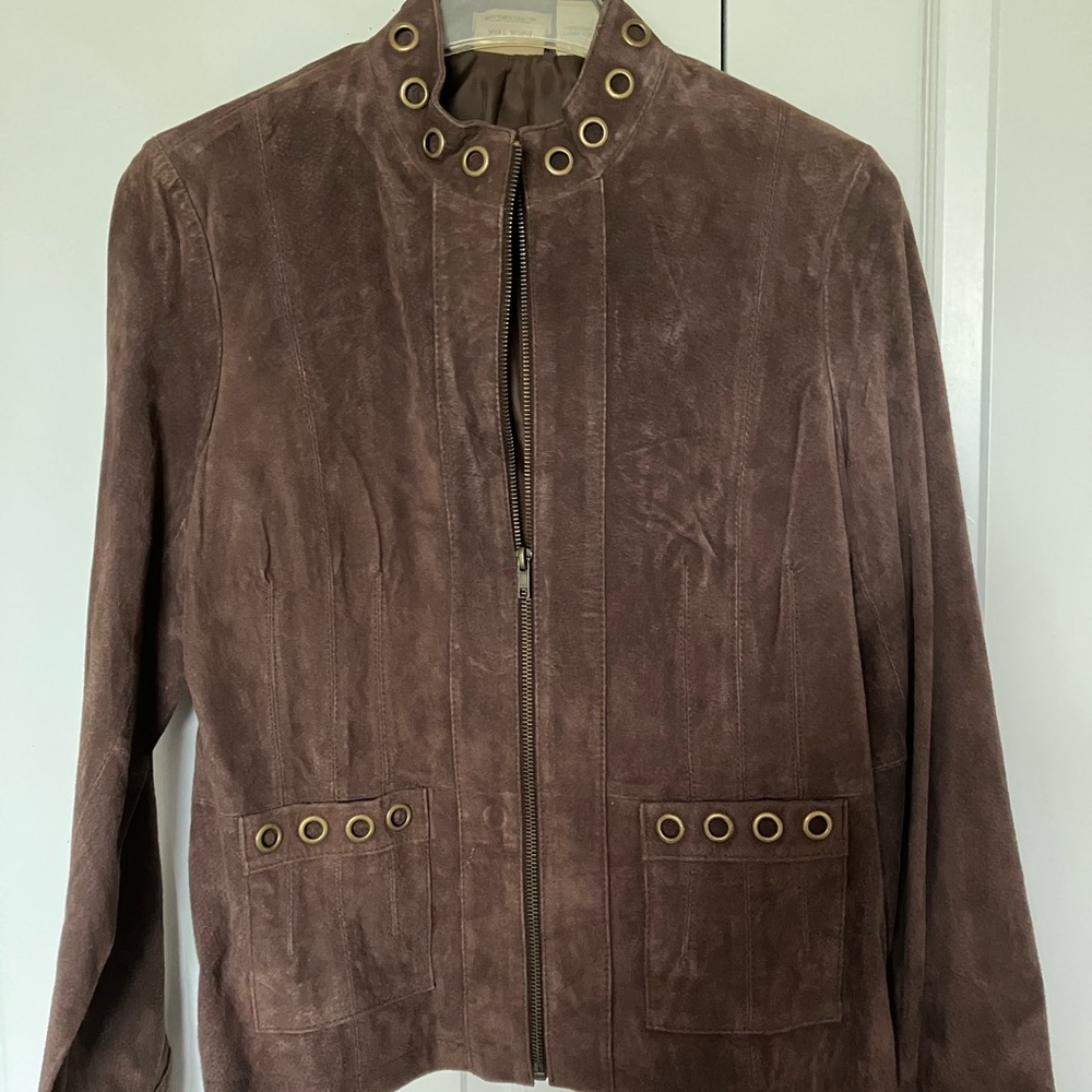 Ladies brown leather jacket